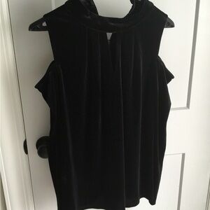 Cupio Elegant Black Velvet Top Size Large NWT